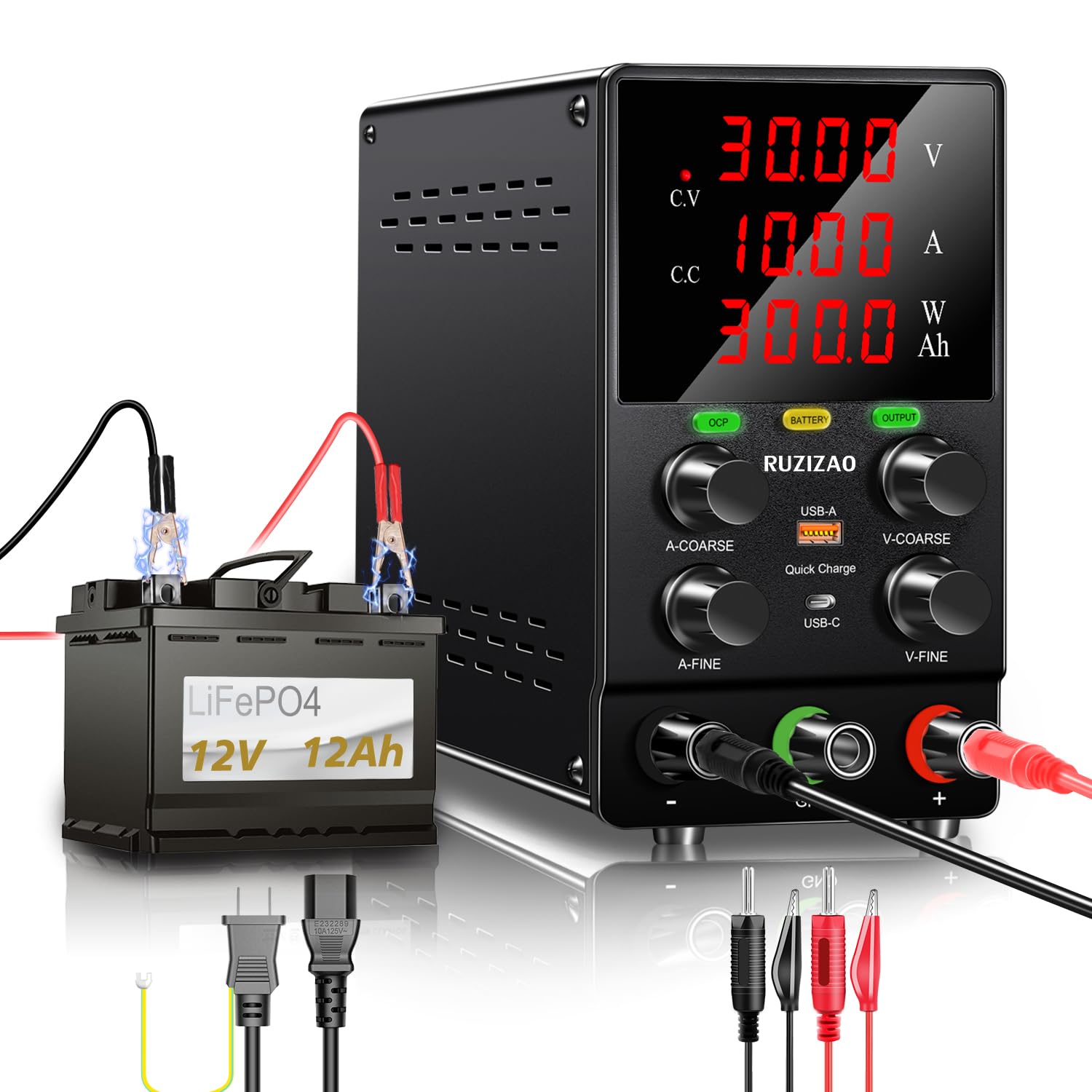 安定化電源 30V 10A 300W 実験室用直流電源 バッテリー充電用 可MR Amazon.co.jp: RUZIZAO 安定化電源 30V 10A 300W 実験室用直流電源